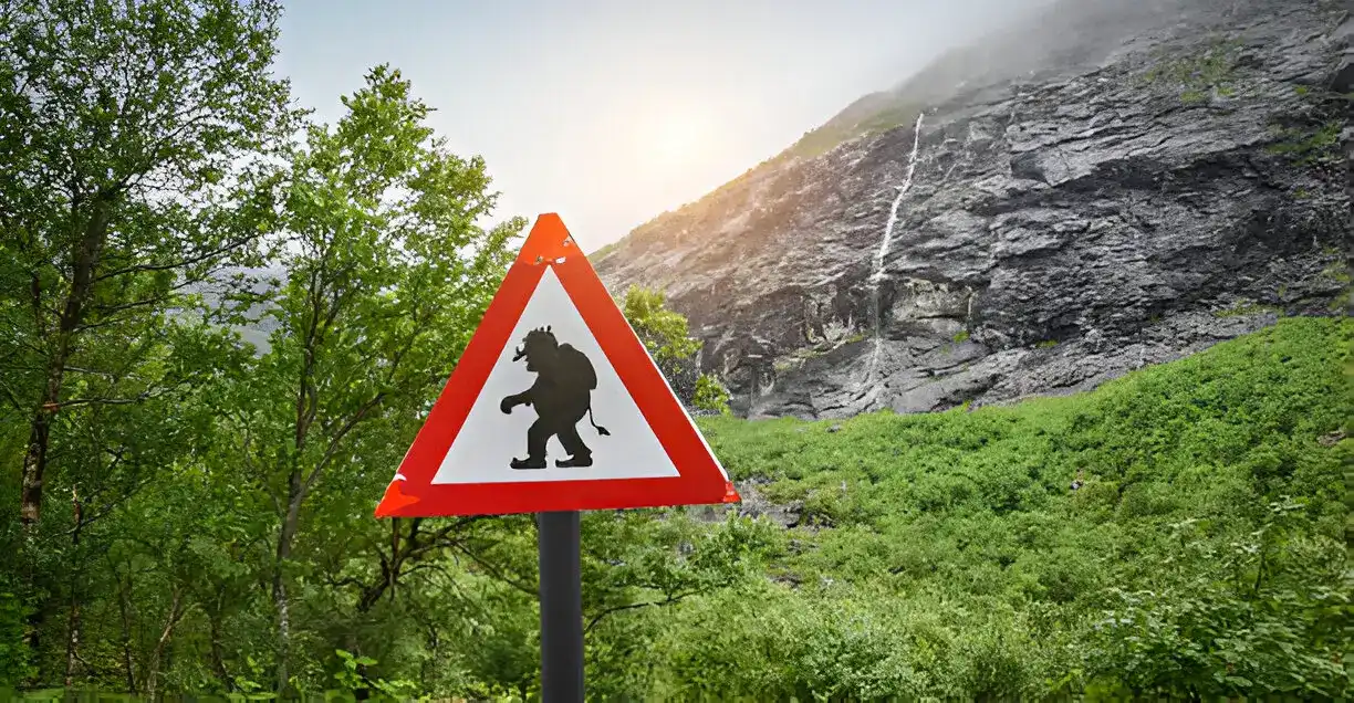 znak droga troli w Norwegii
